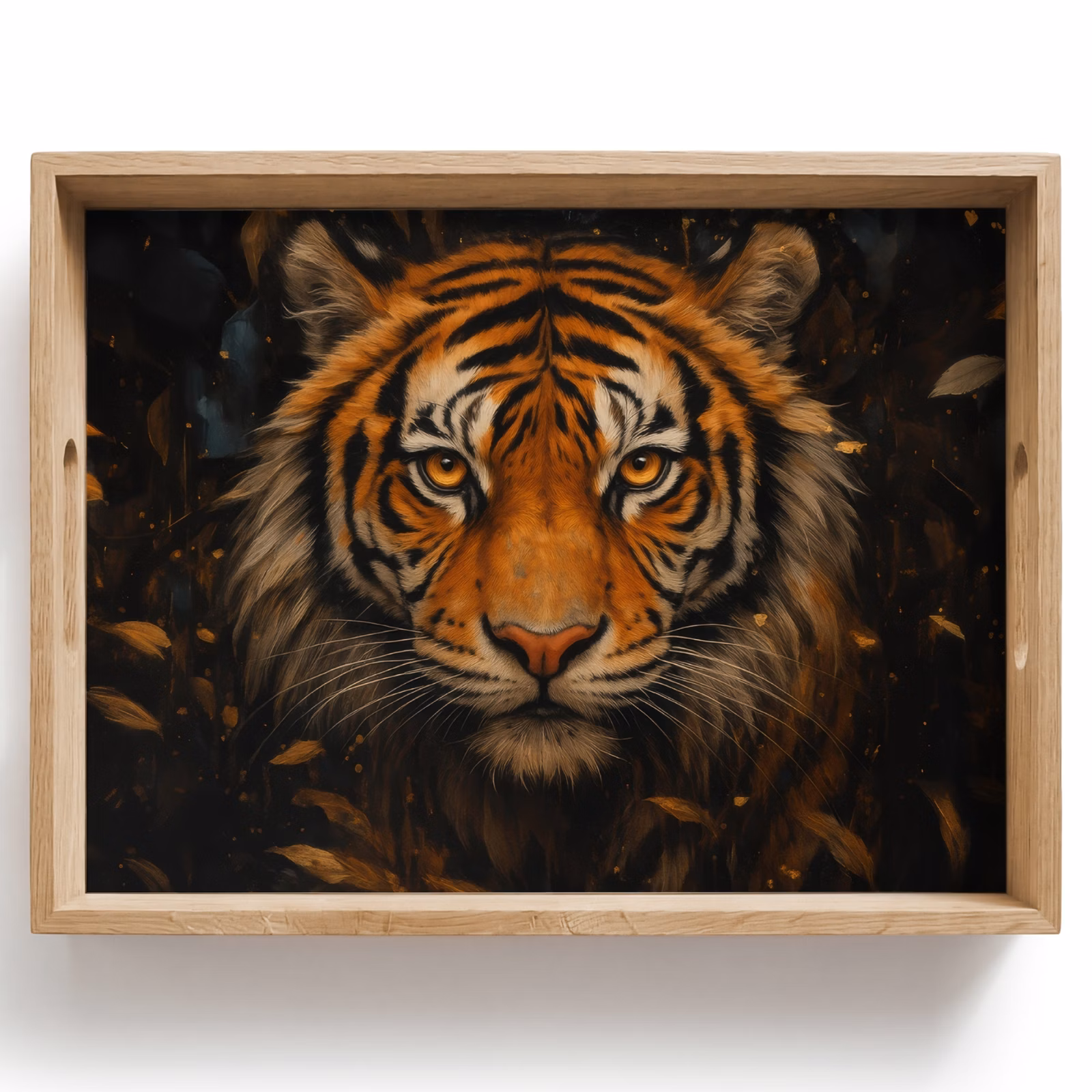 Tablett - Blätter - Tiger - Orange — 1