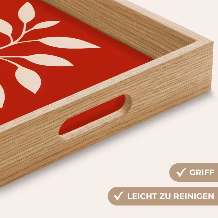 Tablett - Scherenschnitt - Blätter - Zweig — 8