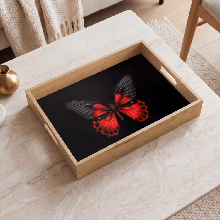 Tablett - Schmetterling - Rot - Kontrast — 2