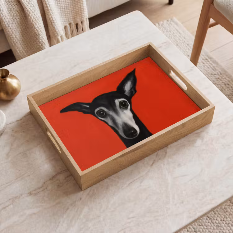 Tablett - Windhund - Minimalistisch - Rot — 2