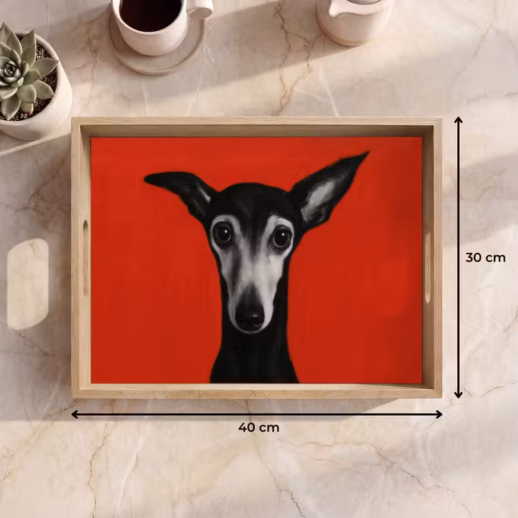 Tablett - Windhund - Minimalistisch - Rot — 7