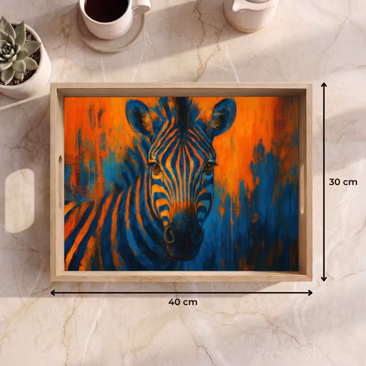 Tablett - Zebra - Abstrakt - Blau — 7