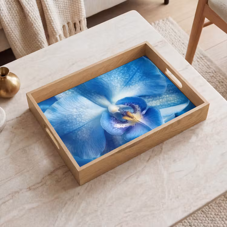 Tablett - Blau - Orchidee - Elegeant — 2