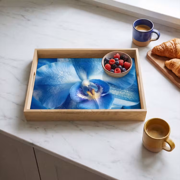 Tablett - Blau - Orchidee - Elegeant — 3