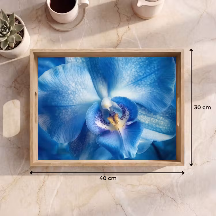 Tablett - Blau - Orchidee - Elegeant — 7
