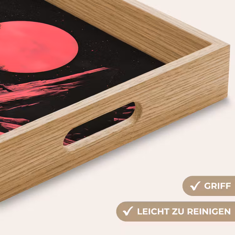 Tablett - Mond - Helles Rosa - Berge - Fluss — 8