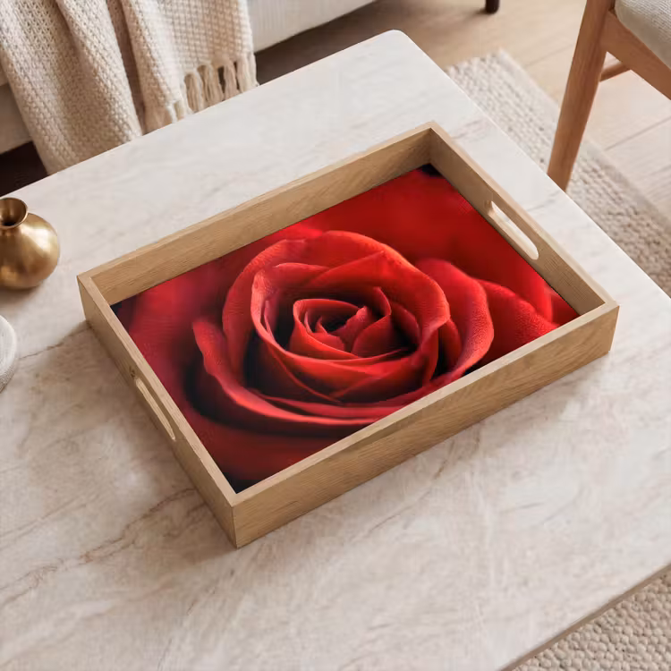 Tablett - Rot - Rose - Romantisch — 2