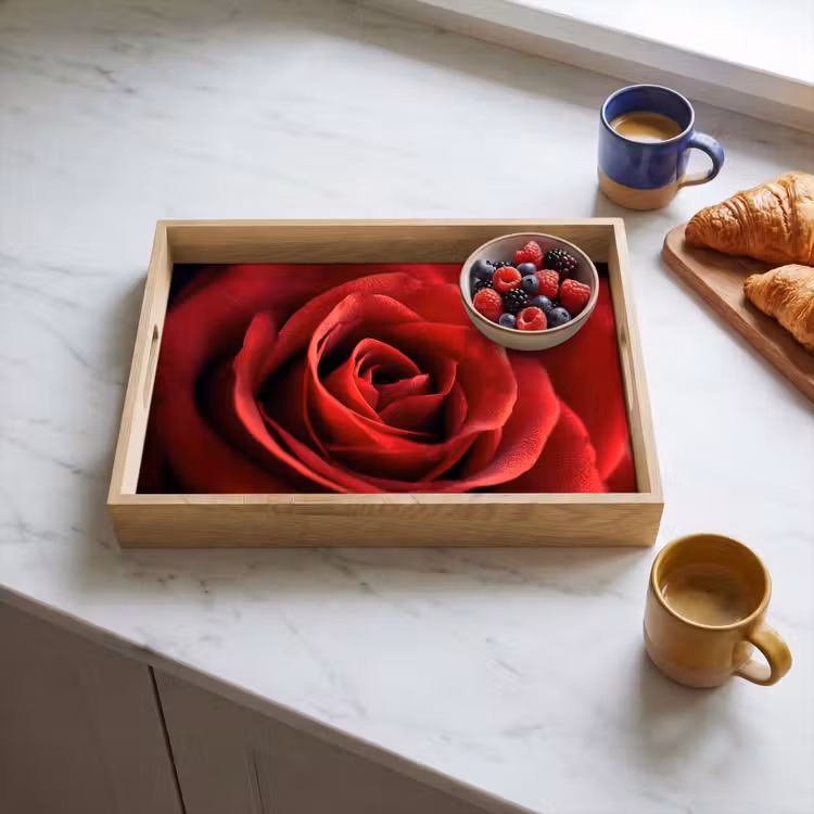 Tablett - Rot - Rose - Romantisch — 3