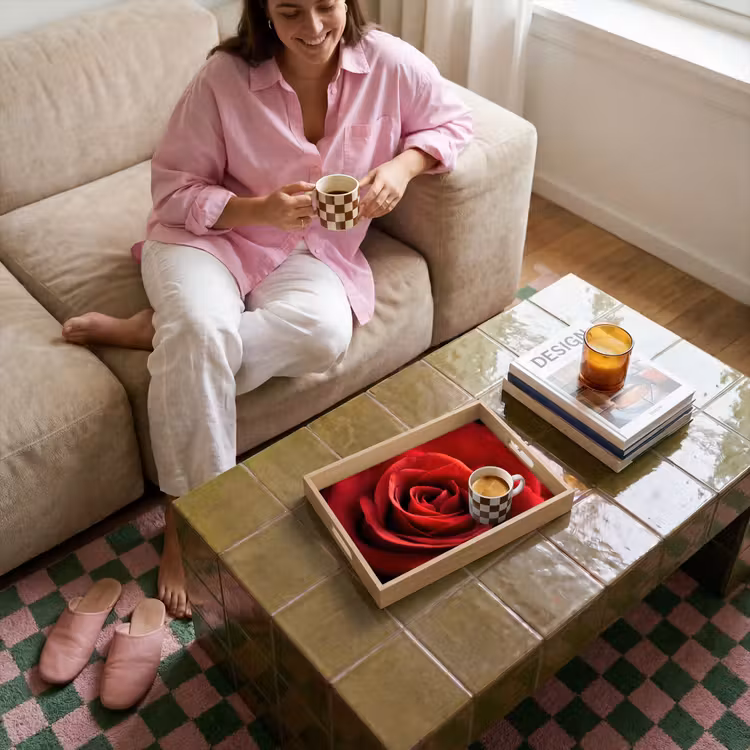 Tablett - Rot - Rose - Romantisch — 4
