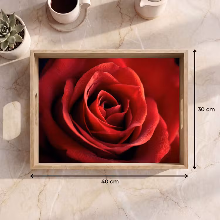 Tablett - Rot - Rose - Romantisch — 7