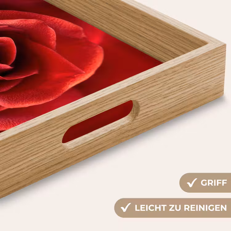 Tablett - Rot - Rose - Romantisch — 8
