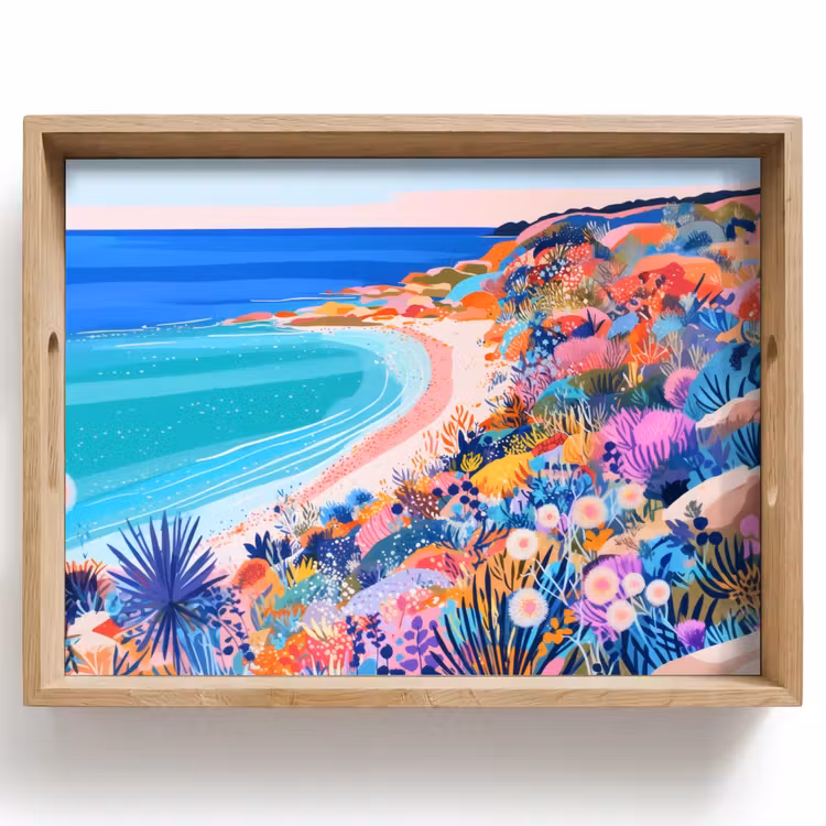 Tablett - Blumenwiese - Meer - Sommer — 1