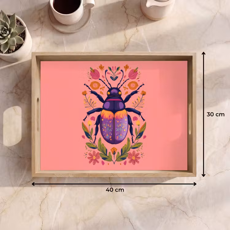Tablett - Lila - Käfer - Pünktchen - Blumen — 7