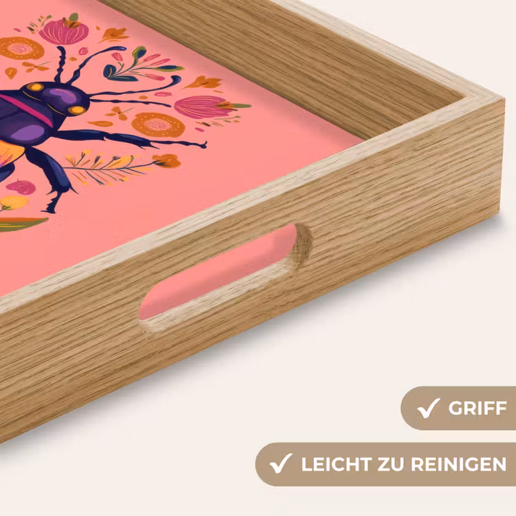 Tablett - Lila - Käfer - Pünktchen - Blumen — 8