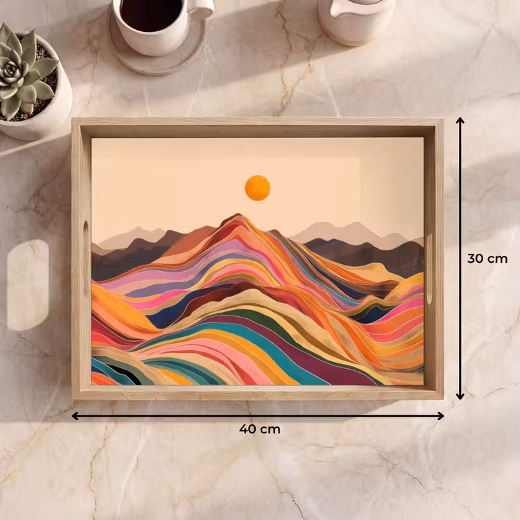 Tablett - Sonne - Bunte Landschaft - Berge — 7