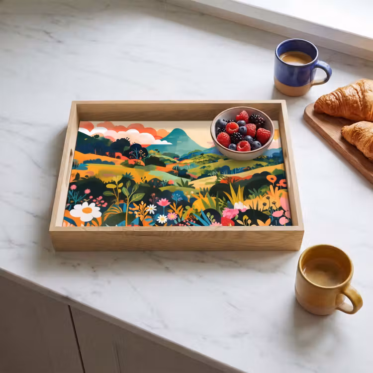 Tablett - Sonnenlicht - Hügel - Bewölkter Himmel — 3