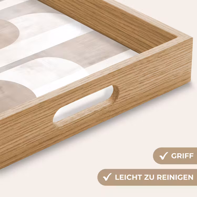 Tablett - Abstrakte Bögen - Modern - Beige — 8
