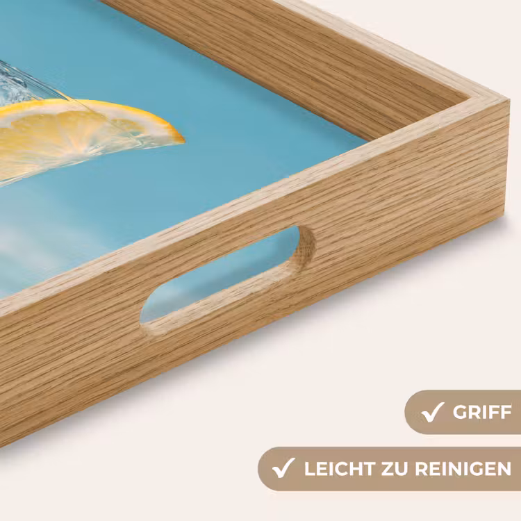 Tablett - Glas - Eiswürfel - Zitrone — 8