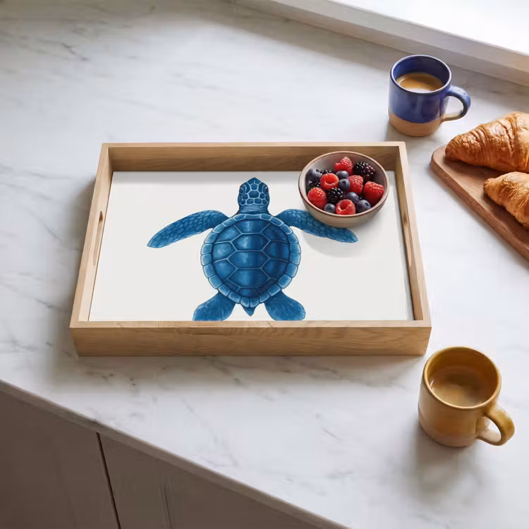 Tablett - Schildkröte - Blau - Schild — 3