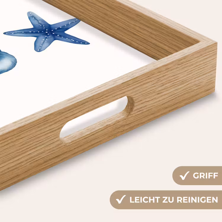 Tablett - Seestern - Muscheln - Blau — 8