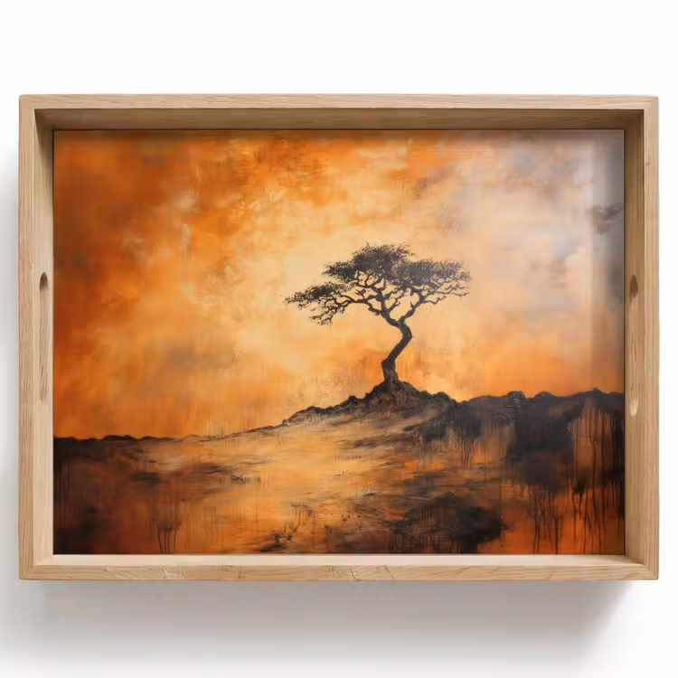 Tablett - Baum - Landschaft - Orange — 1