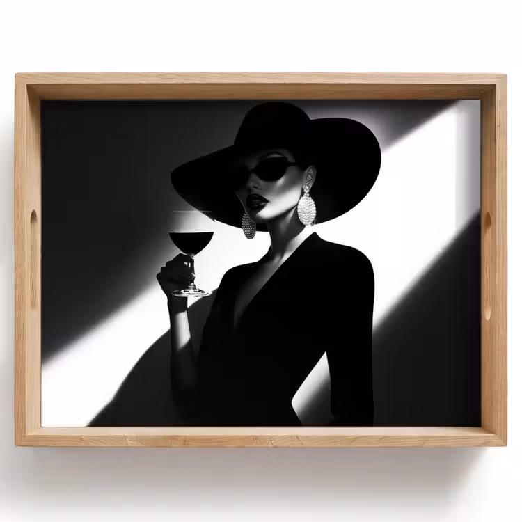 Tablett - Frau - Wein - Chic — 1