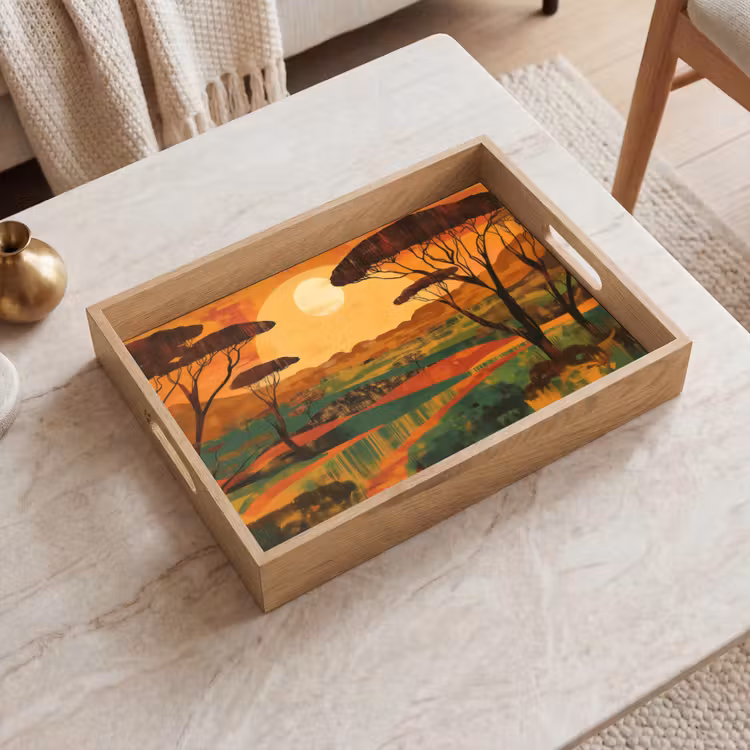 Tablett - Landschaft - Afrikanisch - Sonne — 2