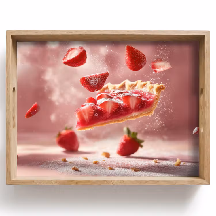 Tablett - Erdbeere - Torte - Essen - Rosa — 1