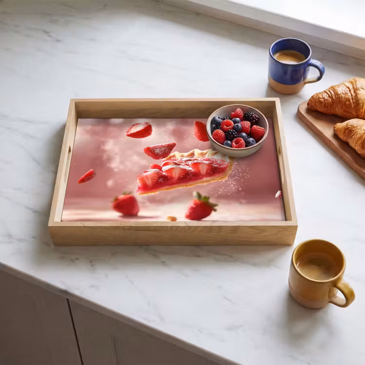 Tablett - Erdbeere - Torte - Essen - Rosa — 3