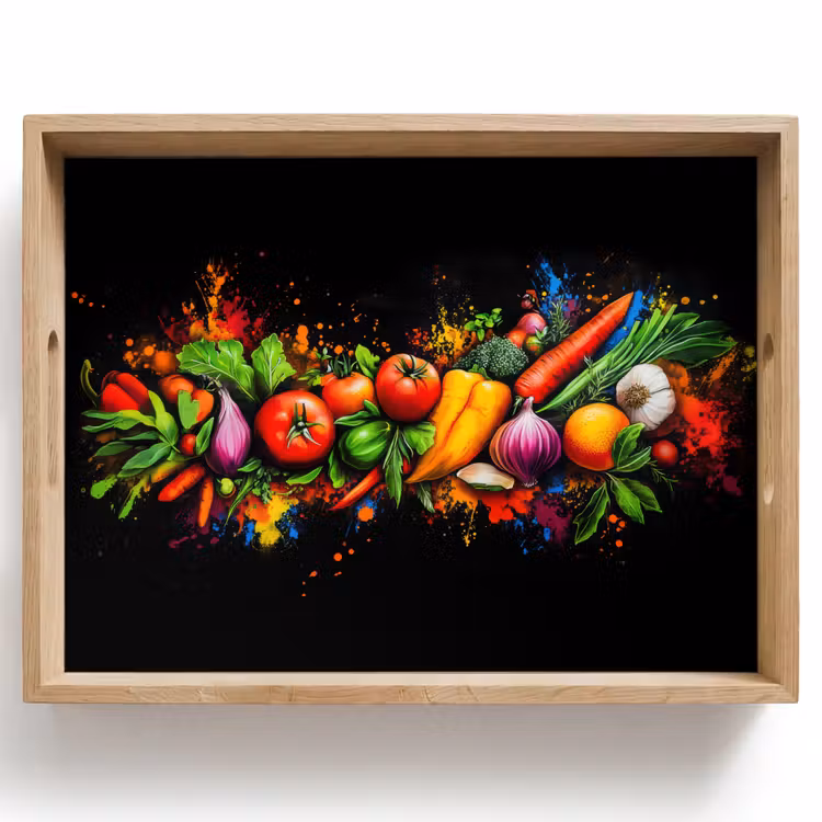 Tablett - Gemüse - Lebensmittel - Kräuter - Graffiti - Kochen — 1