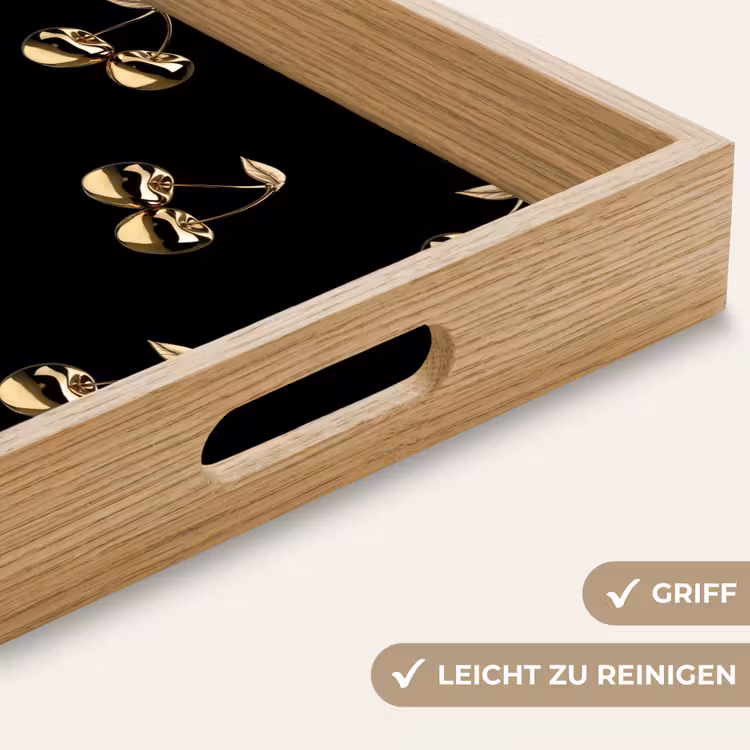 Tablett - Muster - Kirsche - Gold - Chrom — 8