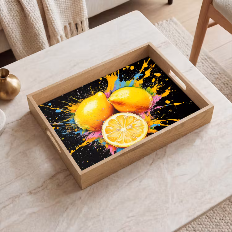 Tablett - Zitrone - Graffiti - Farbenfroh - Farbe - Modern — 2