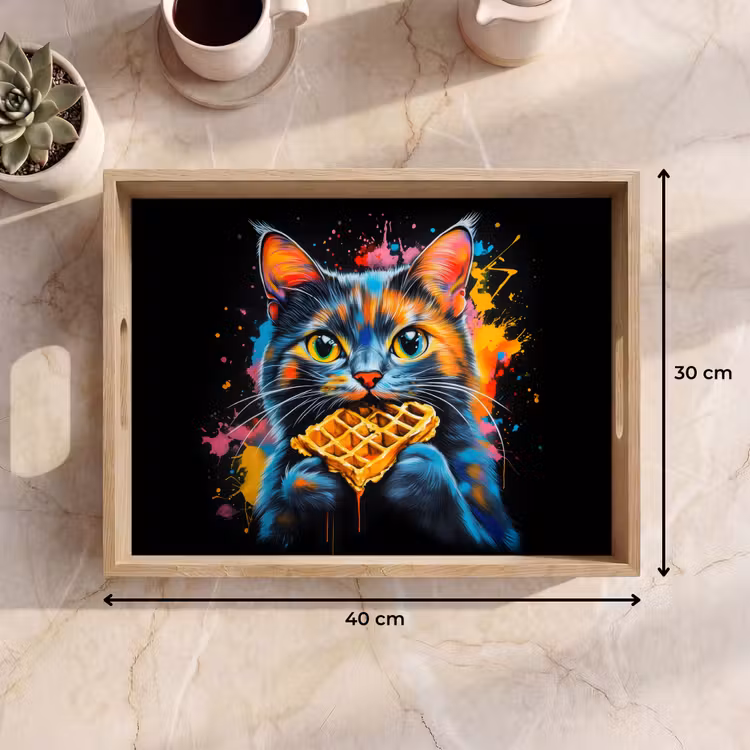 Tablett - Katze - Graffiti - Bunt - Waffel - Essen — 7
