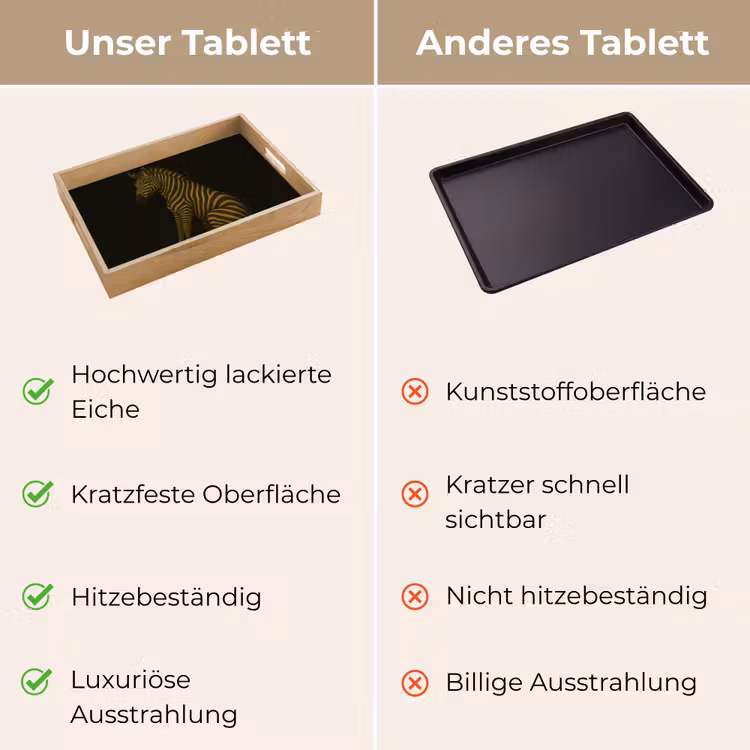 Tablett - Zebra - Streifen - Gold — 9
