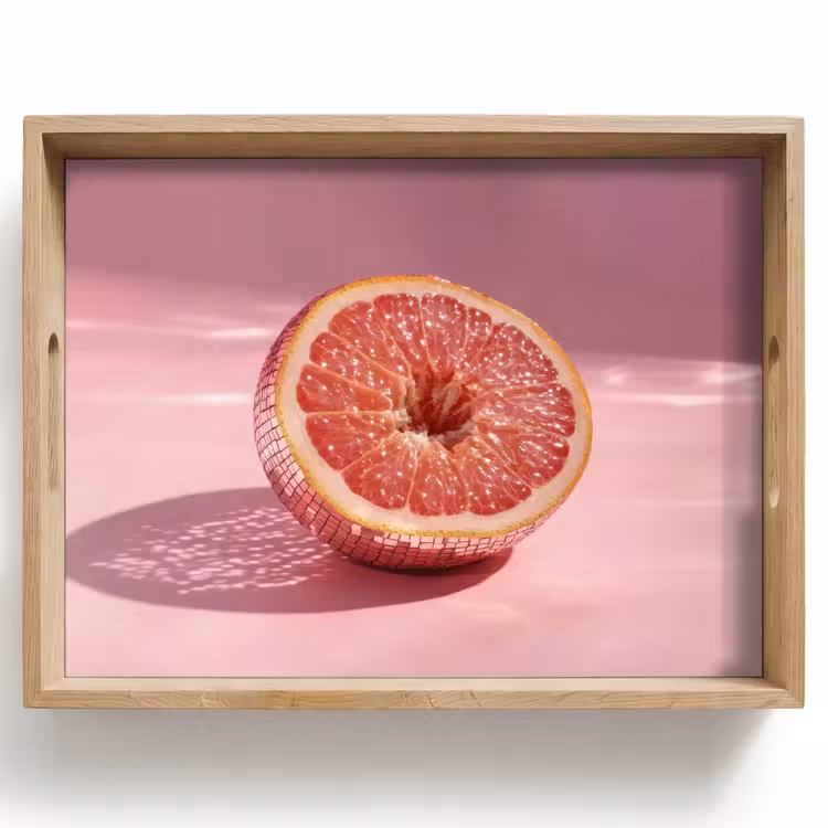 Tablett - Grapefruit - Rosa - Disco - Glänzend — 1