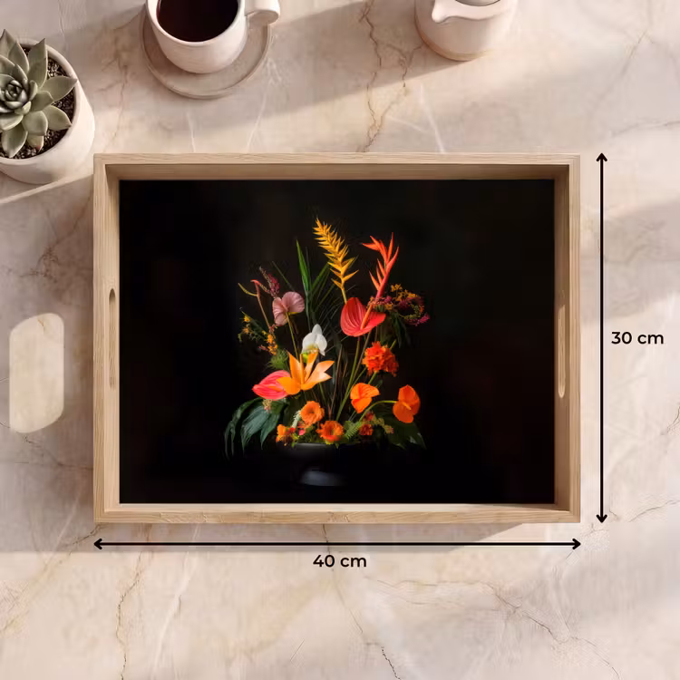 Tablett - Schale - Strauß - Blumen — 7