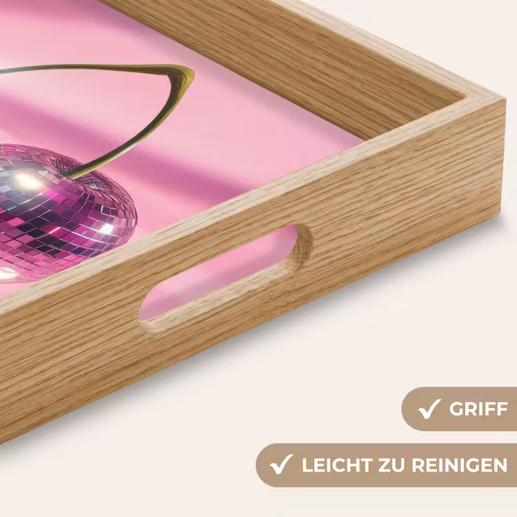 Tablett - Glitzer - Discokugel - Rosa - Kirsche — 8