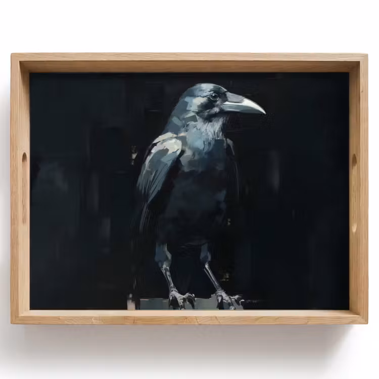 Tablett - Rabe - Vögel - Schwarz — 1