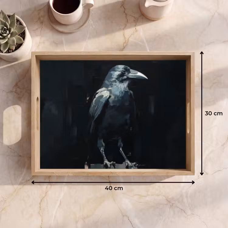 Tablett - Rabe - Vögel - Schwarz — 7