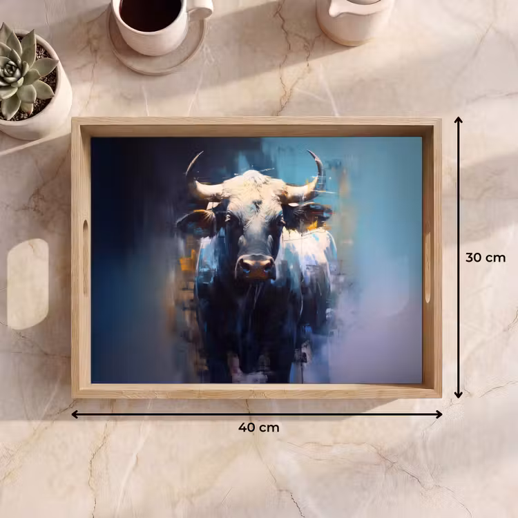Tablett - Taurus - Schwarz - Abstrakt - Hörner — 7