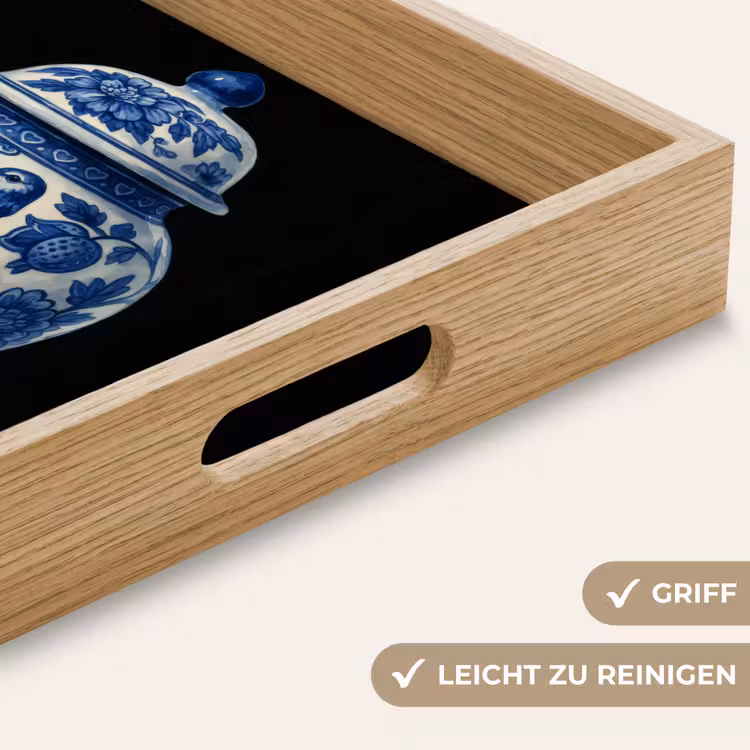 Tablett - Topf - Delfter Blau - Blumen — 8