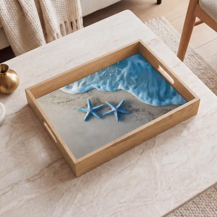 Tablett - Seestern - Sand - Meer - Blau — 2