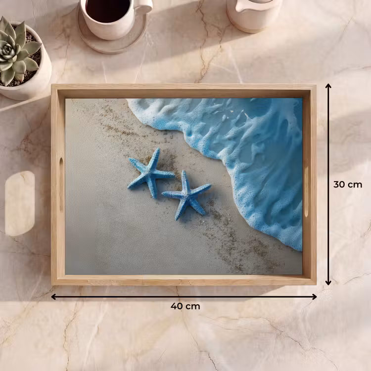 Tablett - Seestern - Sand - Meer - Blau — 7