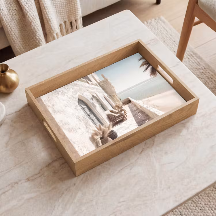 Tablett - Terrasse - Stühle - Strand - Beige — 2