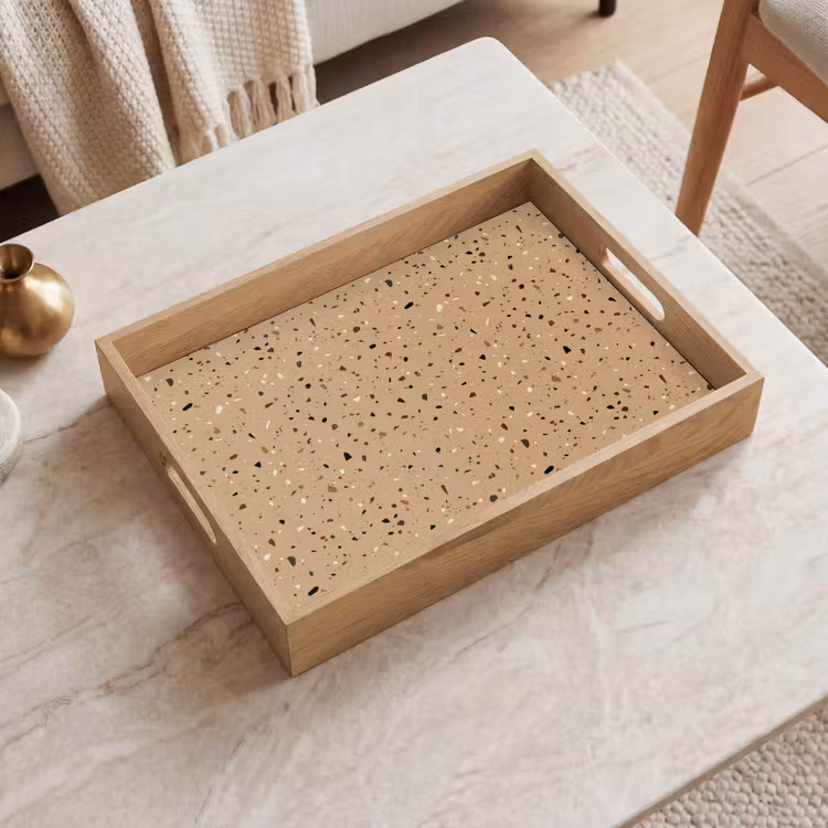 Tablett - Terrazzo - Muster - Beige — 2