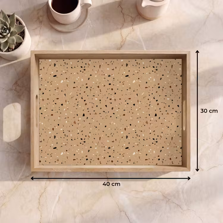 Tablett - Terrazzo - Muster - Beige — 7