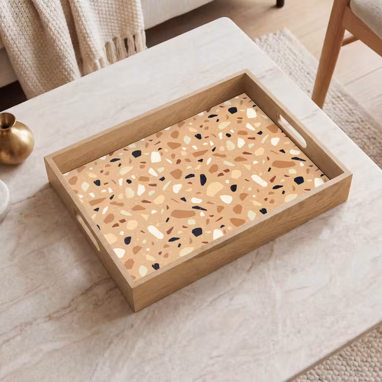 Tablett - Terrazzo - Muster - Bunt - Orange — 2