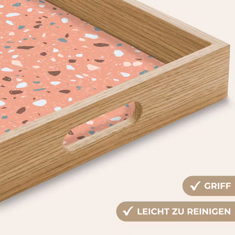 Tablett - Terrazzo - Muster - Bunt - Rosa - Blau — 8
