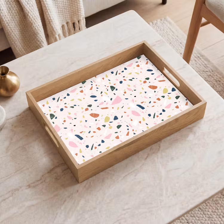 Tablett - Terrazzo - Muster - Farbenfroh — 2