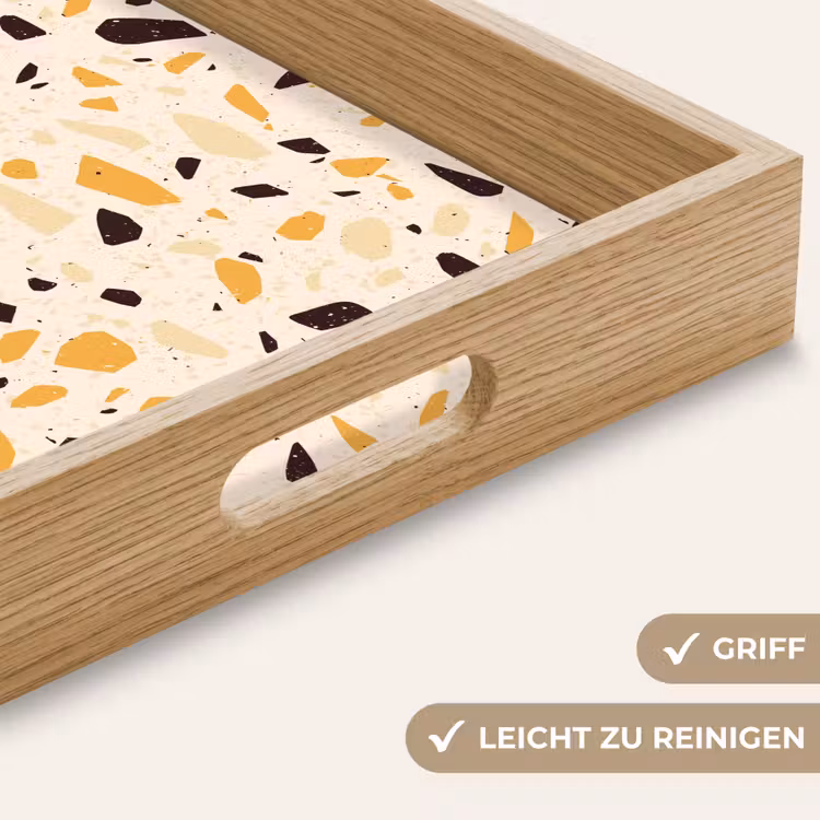 Tablett - Terrazzo - Muster - Gelb - — 8